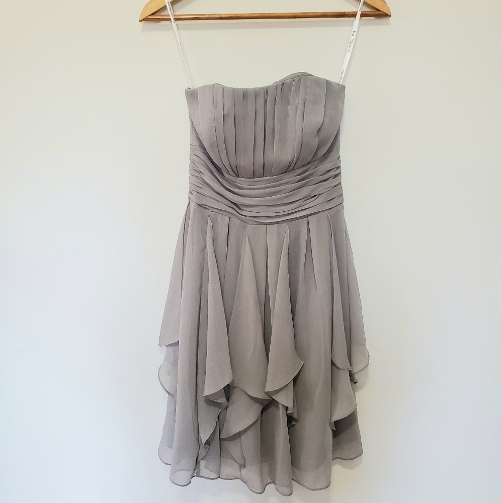 David's Bridal | Grey Strapless Dress